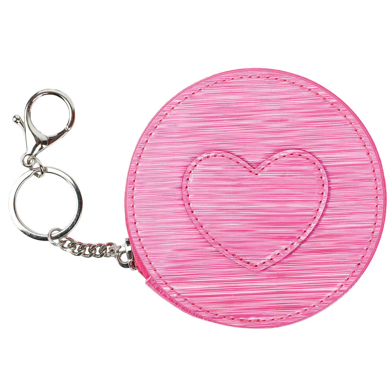 Pink Heart Keychain Zipper Pouch boojeebeads.